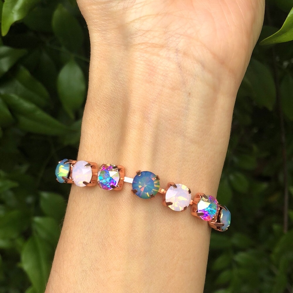 Aurora Borealis + Opal Crystal Rolo Bracelet